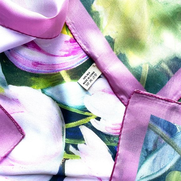 floral silk scarf - Picture 2 of 5